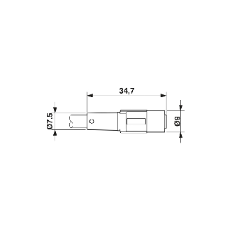 M08 Fem Droit 3p Snap-in; Câble PUR 3x0,25 Gris/Noir Cpc 5m - SAC-3P- 5,0-PUR/M 8SIFS-Lire la description