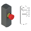 Boîtier de commande, 1 AU rouge, déblocage par rotation, 2NF, IP65 - BN AC1ZA01 Boîtier de commande, 1 AU rouge, déblocage par rotation, 2NF, IP65 - BN AC1ZA01