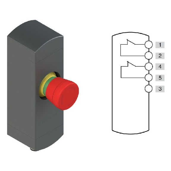 Boîtier de commande, 1 AU rouge, déblocage par rotation, 2NF, IP65 - BN AC1ZA01 Boîtier de commande, 1 AU rouge, déblocage par rotation, 2NF, IP65 - BN AC1ZA01-Lire la description