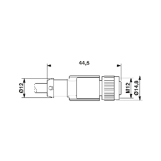 M12A Fem Droit 8p; Câble Blindé PUR 8x0.25 Gris/Noir Cpc 5m - SAC-8P- 5,0-PUR/M12FS SH-Lire la description