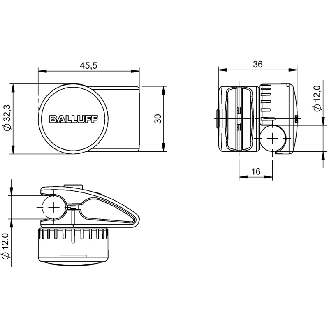 Système de montage flexible pour le logement de barres Ø12 mm, zinc - BMS CCJ-M-D12-B-01 (BAM024R)-Lire la description