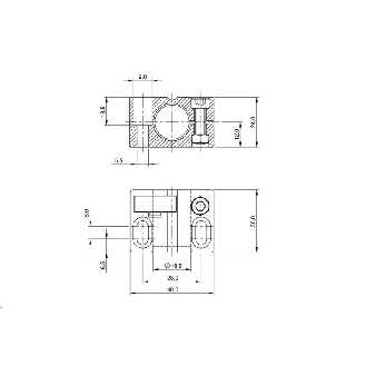 Bloc de serrage pour détecteurs Ø18mm et M18, 40x24x30mm, PA 6 - BES 18,0-KB-3 (BAM00F7)-Lire la description