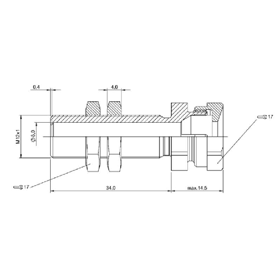 Suppport pour détecteur Ø8mm ou M08 - BES 08,0-KH-6L (BAM00AN) Suppport pour détecteur Ø8mm ou M08 - BES 08,0-KH-6L (BAM00AN)-Lire la description