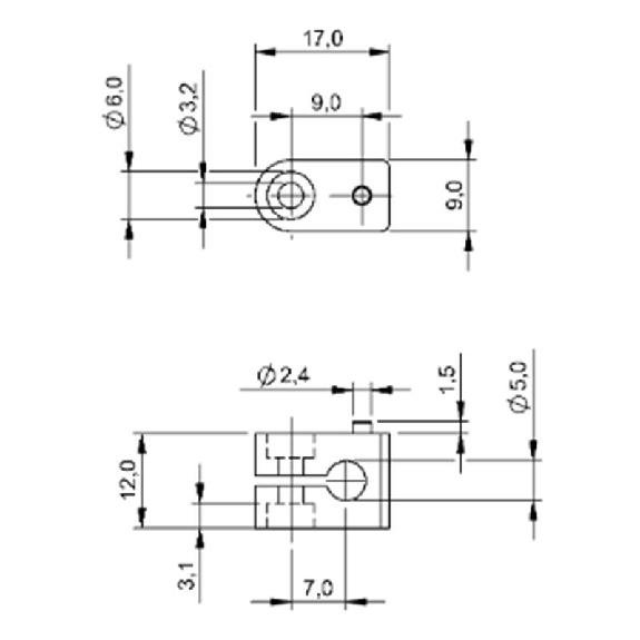 Bloc de serrage pour détecteur Ø5mm ou M5, PA 6, 17x12x9mm - BES 05,0-KB-1 (BAM0097) Bloc de serrage pour détecteur Ø5mm ou M5, PA 6, 17x12x9mm - BES 05,0-KB-1 (BAM0097)-Lire la description