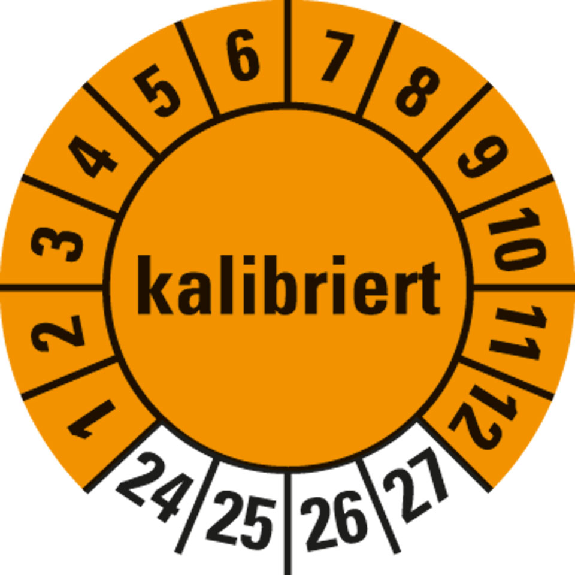 Prüfplakette kalibriert,24-27,orange,Folie,f.ölige Untergründe,Ø 10mm,10/Bogen Prüfplakette kalibriert,24-27,orange,Folie,f.ölige Untergründe,Ø 10mm,10/Bogen-Beschreibung lesen