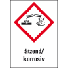Gefahrensymbol Ätzwirkung GHS 05, ätzend/korrosiv, Folie, 37x26mm, 12/Bogen, GHS-Verordnung Gefahrensymbol Ätzwirkung GHS 05, ätzend/korrosiv, Folie, 37x26mm, 12/Bogen, GHS-Verordnung
