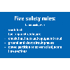 Hinweisschild Five safety rules before..., praxisbewährt, Resopal, 200x300mm Hinweisschild Five safety rules before..., praxisbewährt, Resopal, 200x300mm