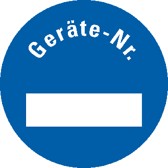 Inventaretikett Geräte-Nr., blau, Dokumentenfolie, selbstklebend, Ø 30mm, 18/Bogen-Beschreibung lesen