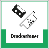 Abfallkennzeichen Druckert, mit Symbol und Text, Folie, selbstklebend, 200x200mm Abfallkennzeichen Druckert, mit Symbol und Text, Folie, selbstklebend, 200x200mm