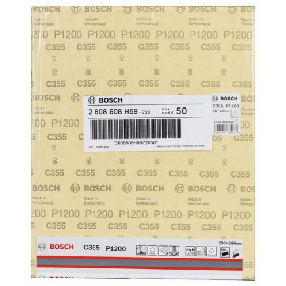 Feuille abrasive C355, feuille abrasive en papier, 230 x 280 mm, 1200 Feuille abrasive C355, feuille abrasive en papier, 230 x 280 mm, 1200-Lire la description