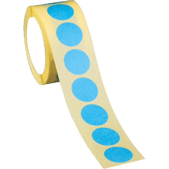 Markierungspunkt, blanko, hellblau, Haftpapier, ablösbar, Ø 25mm, 500/Rolle-Beschreibung lesen