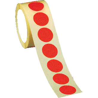 Markierungspunkt, blanko, rot, Haftpapier, ablösbar, Ø 25mm, 500/Rolle-Beschreibung lesen
