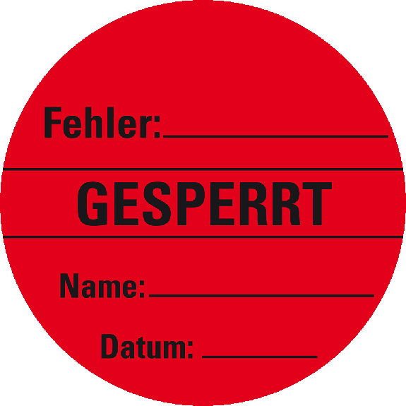 Organisationsetikett Gesperrt, rot, Haftpapier, ablösbar, Ø 60mm, 500/Rolle Organisationsetikett Gesperrt, rot, Haftpapier, ablösbar, Ø 60mm, 500/Rolle-Beschreibung lesen
