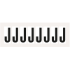 Buchstabe J, weiß/schwarz, Folie, Schrifthöhe 60mm, 78x35,7mm, 10/Bogen Buchstabe J, weiß/schwarz, Folie, Schrifthöhe 60mm, 78x35,7mm, 10/Bogen