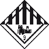 Verpackungskennzeiche Kl.9A Lithiumbat., Folie, seewasserbestä., 50x50mm, 500/Rolle, IMDG-Code, GGVSEB, ADR, IATA