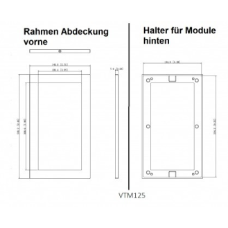 Dahua - VTM125 - 2 Modul Rahmen, - Rahmen für VTM127 - Material: Aluminium - 2 Komponenten, Rahmen für Abdeckung, Halte-Beschreibung lesen