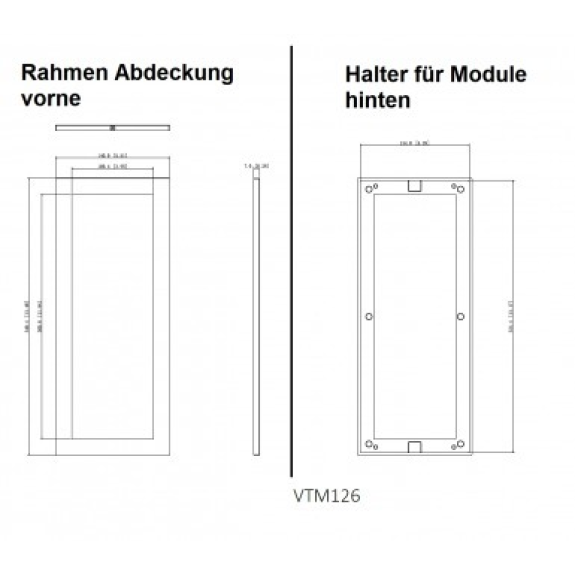 3 Modul Rahmen VTM126 für VTM128 aus Aluminium-Beschreibung lesen