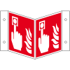 Brandschutz-Nasenschild Brandmelder, Kunststoff, 200x200mm, ASR A1.3, DIN EN ISO 7010 F005