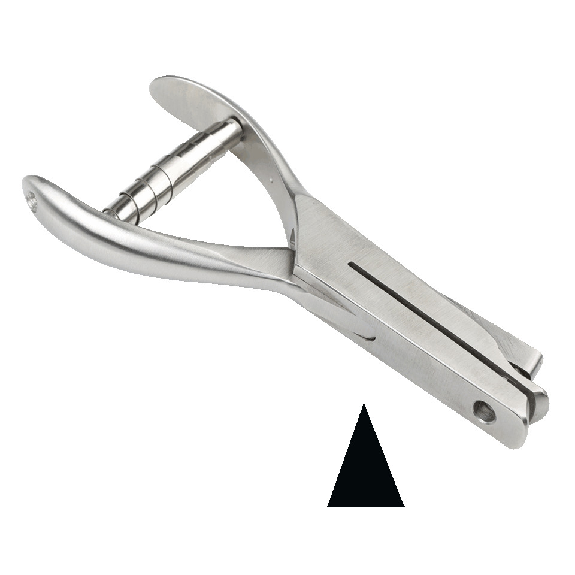 Lochzange, zum Markieren von Plaketten, Kerbform Dreieck, schmal, Maultiefe 48mm Lochzange, zum Markieren von Plaketten, Kerbform Dreieck, schmal, Maultiefe 48mm-Beschreibung lesen