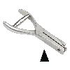 Lochzange, zum Markieren von Plaketten, Kerbform Dreieck, schmal, Maultiefe 48mm Lochzange, zum Markieren von Plaketten, Kerbform Dreieck, schmal, Maultiefe 48mm
