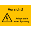 Warn-Kombischild Vorsicht! Anlage steht unter Spannung, Kunststoff, 300x200mm Warn-Kombischild Vorsicht! Anlage steht unter Spannung, Kunststoff, 300x200mm