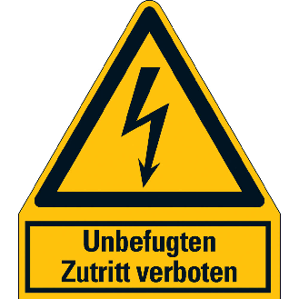 Warnschild Unbefugten Zutritt verboten, Folie, selbstklebend, 240x210mm-Beschreibung lesen