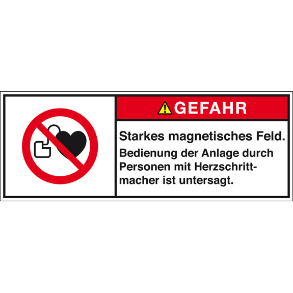 Produktsicherheitsschild Gefahr - Starkes magnetisches Feld, RoHS konform, Folie, 100x35mm, ISO 3864-2 Produktsicherheitsschild Gefahr - Starkes magnetisches Feld, RoHS konform, Folie, 100x35mm, ISO 3864-2-Beschreibung lesen