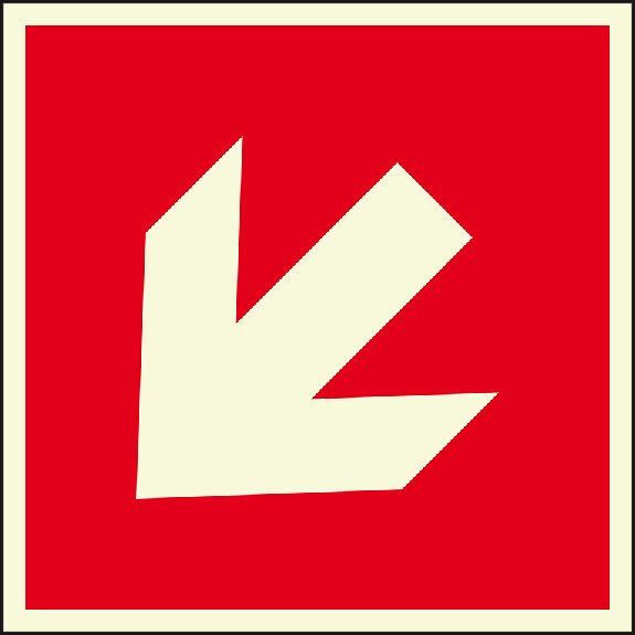 PERMALIGHT plus panneau supplémentaire photoluminescent protection incendie flèche directionnelle diagonale, plastique, 150x150mm-Leggi tutto