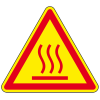 Thermo-Warnschild Warnung vor heißer Oberfläche, Polyesterfolie, SL100mm, ASR A1.3, DIN EN ISO 7010 W017 Thermo-Warnschild Warnung vor heißer Oberfläche, Polyesterfolie, SL100mm, ASR A1.3, DIN EN ISO 7010 W017