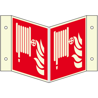 PERMALIGHT plus langnachleuchtend Brandschutz-Nasenschild Löschschlauch, Kunststoff, 200x200mm, ASR A1.3, ISO 7010 F002-Beschreibung lesen