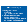 Hinweisschild Fünf Sicherheitsregeln, praxisbewährt, Resopal, 120x200mm