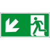 Rettungszeichen Rettungsweg links abwärts, Folie, selbstklebend, 150x300mm, ASR A1.3, DIN EN ISO 7010 E001 Rettungszeichen Rettungsweg links abwärts, Folie, selbstklebend, 150x300mm, ASR A1.3, DIN EN ISO 7010 E001