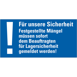 Hinweisschild Für unsere Sicherheit...., Kunststoff, 200x100mm-Beschreibung lesen