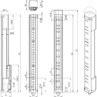 Barrière sécurité T4 (R) H=1500mm Rés=14mm P=20m LED - C4P-EA15011D00-Lire la description