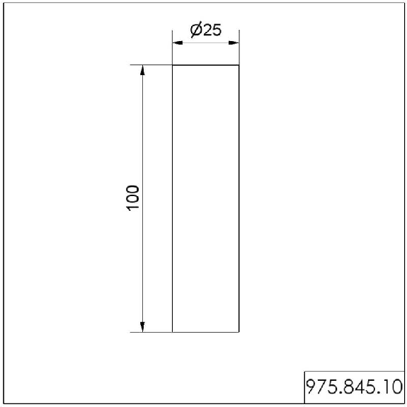 Tube Ø25mm, longueur 100mm, ARGENT - 975.845.10 Tube Ø25mm, longueur 100mm, ARGENT - 975.845.10-Lire la description