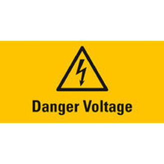 Warn-Kombischild Danger Voltage, UL-anerkannt, Folie, 26x52mm, 10/Bogen-Beschreibung lesen