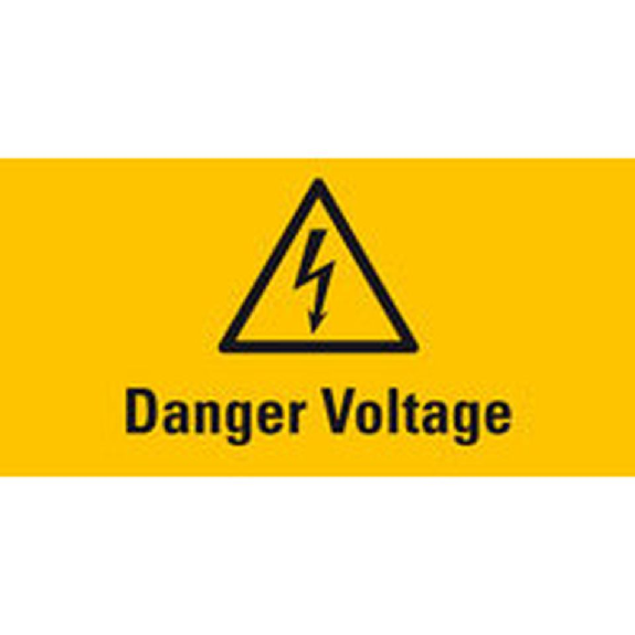 Warn-Kombischild Danger Voltage, UL-anerkannt, Folie, 26x52mm, 10/Bogen-Leggi tutto