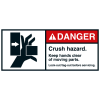 ANSI-Aufkleber DANGER Crush hazard,Hand/seitlich,UL anerk.,Folie,35x80mm,2/BOG ANSI-Aufkleber DANGER Crush hazard,Hand/seitlich,UL anerk.,Folie,35x80mm,2/BOG