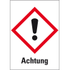 Gefahrensymbol Ausrufezeichen GHS 07, Achtung, Folie, 52x37mm, 6/Bogen, GHS-Verordnung