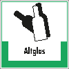 Abfallkennzeichen Altglas, mit Symbol und Text, Kunststoff, 200x200mm Abfallkennzeichen Altglas, mit Symbol und Text, Kunststoff, 200x200mm