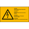 Warn-Kombischild Auch bei ausgeschaltetem,RoHS konform,4-sprachig,Folie,52x105mm Warn-Kombischild Auch bei ausgeschaltetem,RoHS konform,4-sprachig,Folie,52x105mm