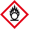 Gefahrensymbol Flamme über Kreis GHS 03, Folie, selbstklebend, 32x32mm, 500/Rolle, GHS-Verordnung