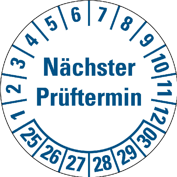 Prüfplakette NP 25-30,weiß/blau,DIN EN 60601-01,Spezialkleber,Ø 20mm,10/Bogen Prüfplakette NP 25-30,weiß/blau,DIN EN 60601-01,Spezialkleber,Ø 20mm,10/Bogen-Beschreibung lesen