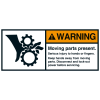 ANSI-Aufkleber WARNING Moving parts present,UL anerk.,Folie,70x160mm,2/BOG ANSI-Aufkleber WARNING Moving parts present,UL anerk.,Folie,70x160mm,2/BOG