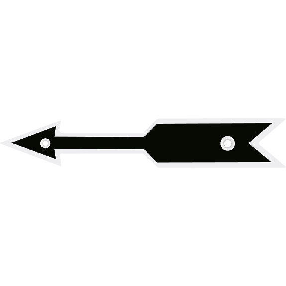 Drehrichtungspfeil gerade, mit Bohrlöchern (Ø 2,5mm), schwarz, Aluminium eloxiert, 10x60mmmm Drehrichtungspfeil gerade, mit Bohrlöchern (Ø 2,5mm), schwarz, Aluminium eloxiert, 10x60mmmm-Beschreibung lesen