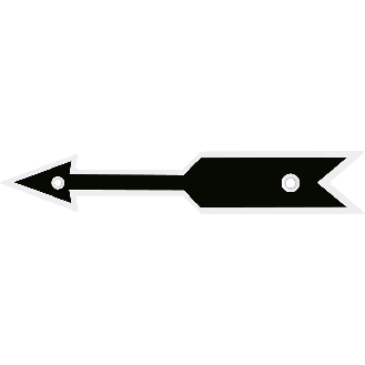 Drehrichtungspfeil gerade, mit Bohrlöchern (Ø 2,5mm), schwarz, Aluminium eloxiert, 10x60mmmm-Beschreibung lesen