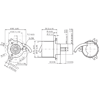 Codeur inc. Ø50mm Axe plein 8mm 2000i/t 7-30Vdc HTL/PushPull C0,5m - DBS50E-SKEJ02000-Lire la description