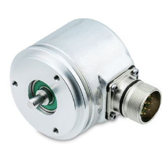 Codeur abs. monotour Ø58mm Axe plein 6mm 10-30Vdc SSI M23 12P - GA241.B30A105-Lire la description
