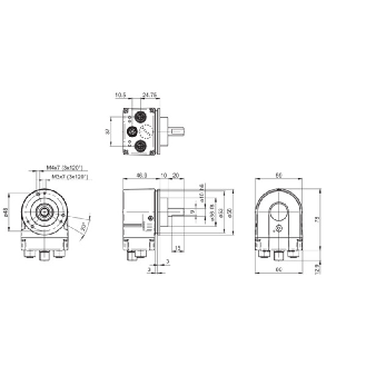 Codeur abs. Ø58mm multitours PROFINET IO Axe plein 10mm 10-30Vdc IP65 - EAL580-SC0.5WPT.18130.A-Lire la description