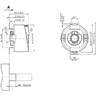 Codeur inc. Ø60mm Axe trav. 10mm 05000i/t 10-32V HTL/Push pull c1.5m - DFS60B-TDEK05000-Lire la description